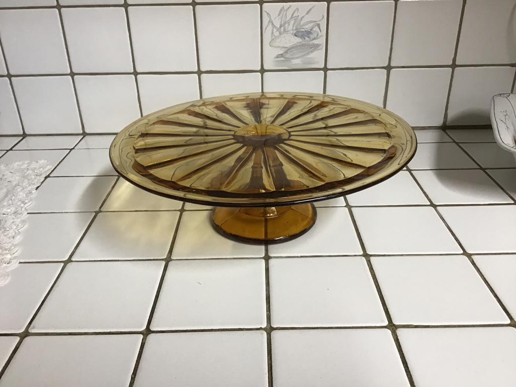 Vintage glazen taartschaal taartschotel Belge, Ophalen of Verzenden
