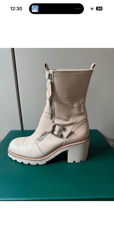 Cremekleurige laarsjes Paul Green met hak(6cm), Enlèvement ou Envoi, Comme neuf