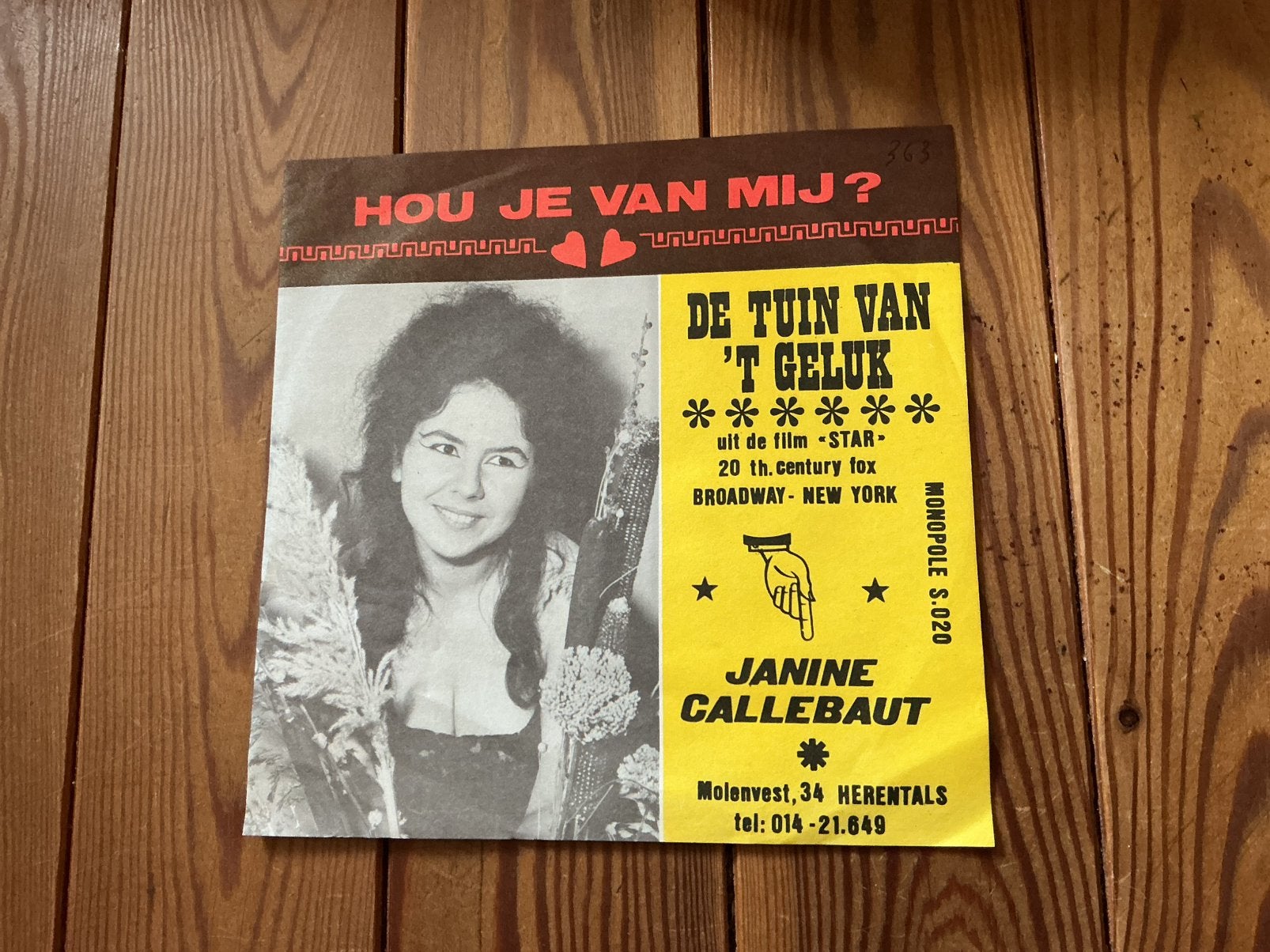 7” Janine Callebaut - hou je van mij?, Ophalen of Verzenden, Gebruikt