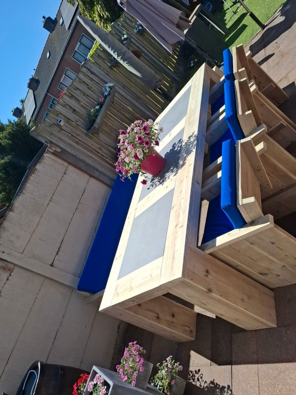 steigerhout tuinsets gratis thuisbezorgd, Tuin en Terras, Ophalen of Verzenden, Nieuw, Steigerhout, Bank