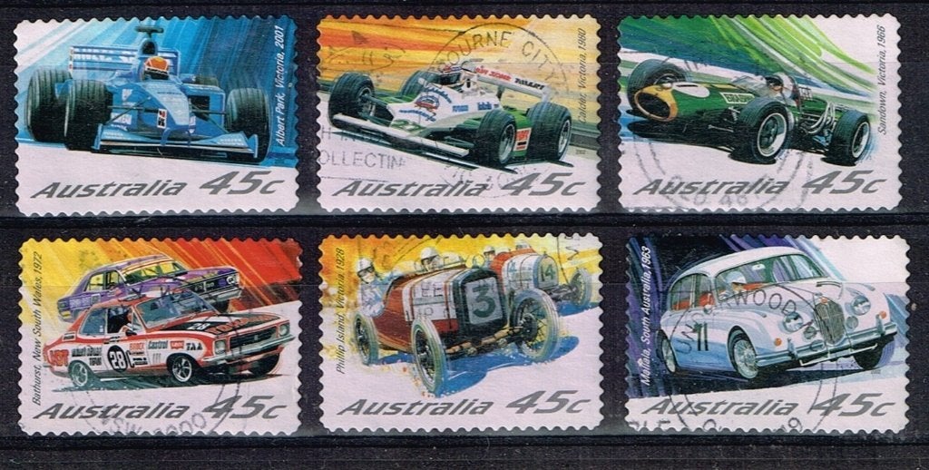 Timbres d'Australie - K 6010 - voitures de course, Timbres & Monnaies, Timbres | Océanie, Envoi, Affranchi