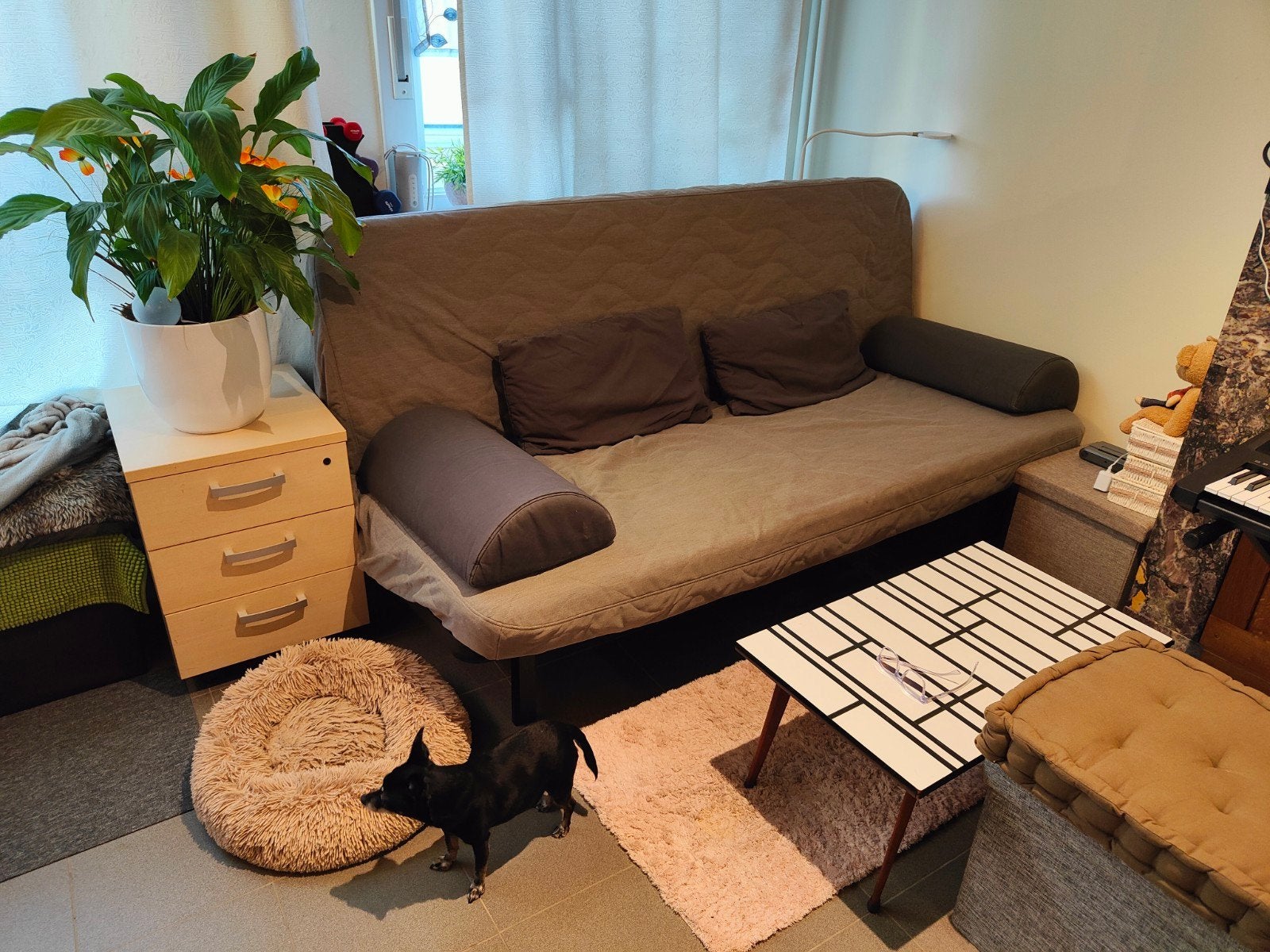 nyhamn zetelbed Ikea, Gris, 140 cm, Enlèvement, Utilisé