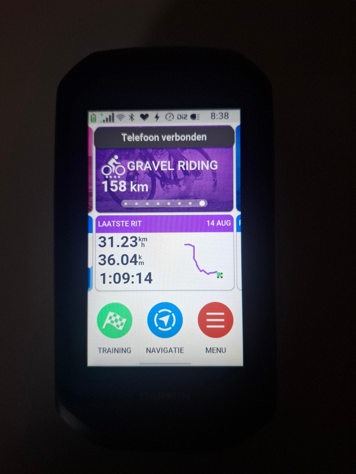 garmin edge 1050, Ophalen