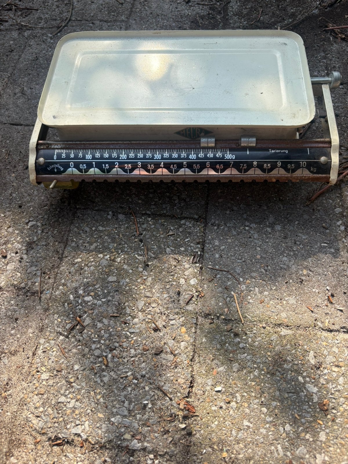Vintage MECRA Keukenweegschaal – Industrieel / Brocante, Antiek en Kunst, Ophalen