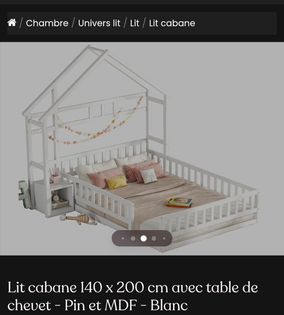 Lit cabane +matelas 140200, Enlèvement, 200 cm, Deux personnes, Lit cabane