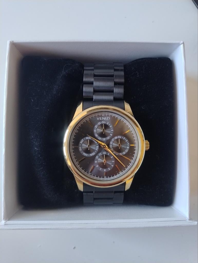 Horloge: Venizi Bijoux (black/gold) - stainless steel, Overige merken, Staal, Staal, Polshorloge