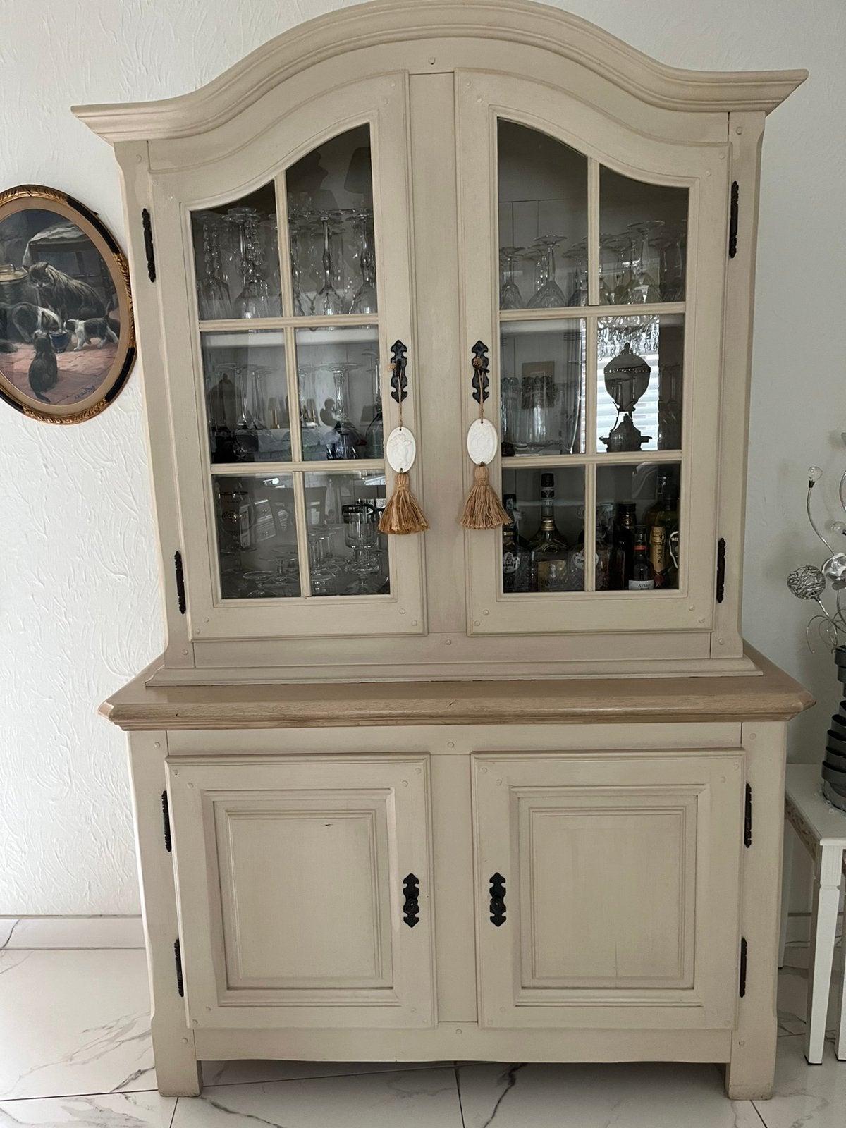 Eiken eetkamer chalk Paint Annie Sloan, Ophalen, Zo goed als nieuw