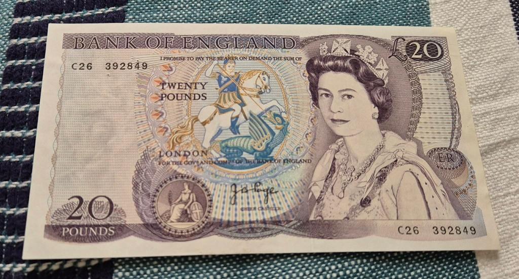 20 pounds P-380 Engeland 1970-1991, Postzegels en Munten, Bankbiljetten | Europa | Niet-Eurobiljetten, Los biljet, Overige landen