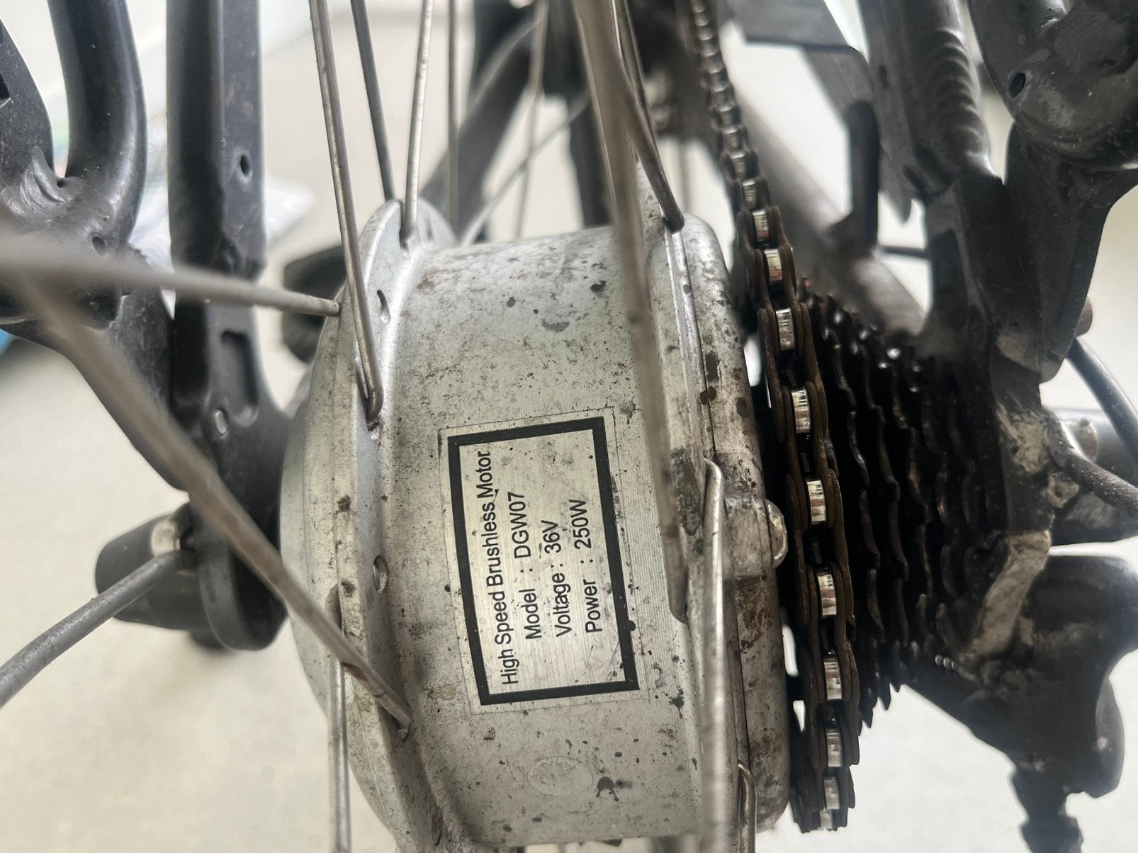 36V 250W E-bike achterwiel met motor – Compleet, Enlèvement, Utilisé