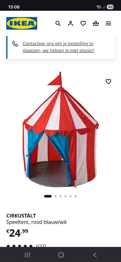 Speeltent ikea cirkustält, Ophalen, Zo goed als nieuw