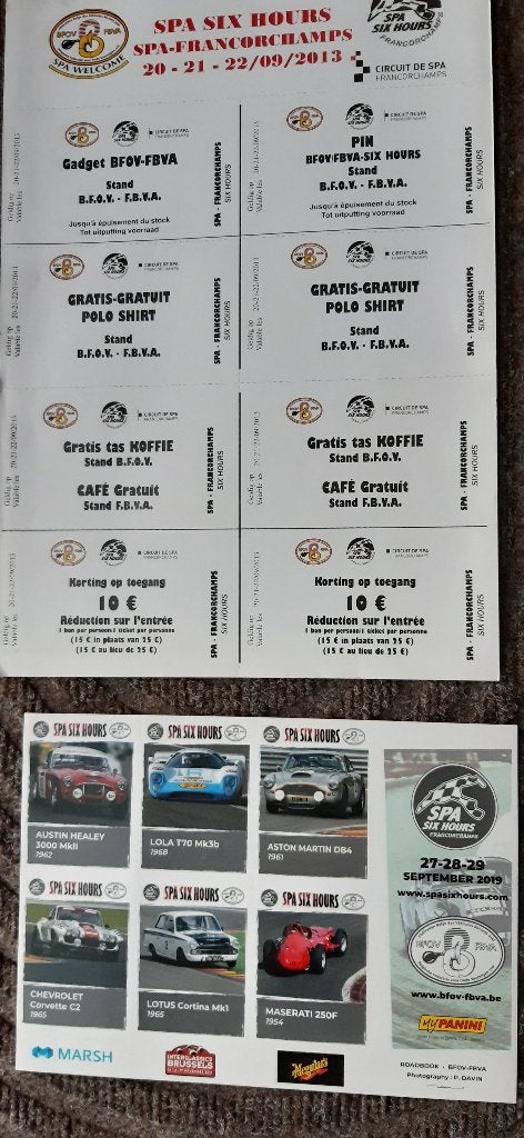 Autocollant Panini Spa-Francorchamps 2019 + coupons 2013, Enlèvement ou Envoi, Neuf, Voiture ou Moto