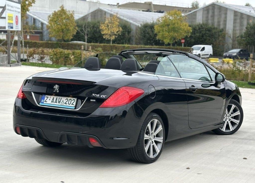 Peugeot 308 cabrio 1.6 HDI 2015 met 150610km GPS/Cruise, Auto's, Cabriolet, Zwart, Bedrijf, Grijs