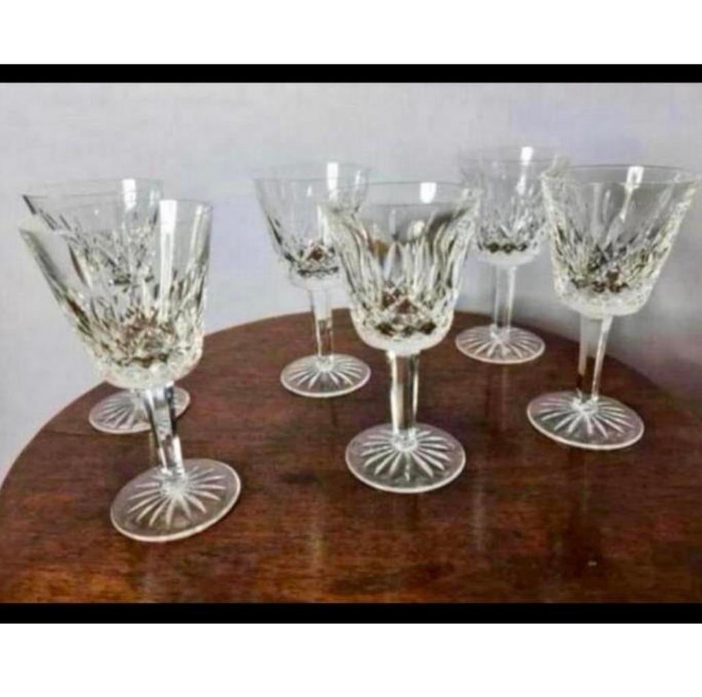 6X Waterford Crystal 'Lismore' Kristal Kristallen wijnglazen, Antiek en Kunst, Ophalen of Verzenden