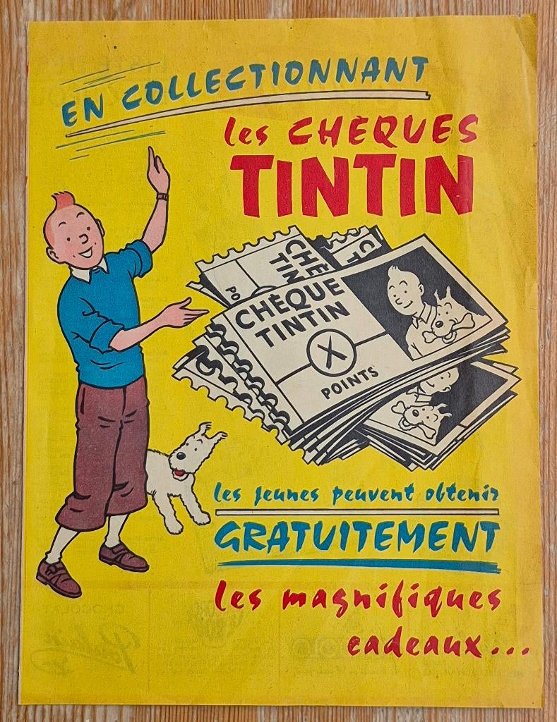 Tintin dépliant Cadeaux Chèque Tintin Kuifje brochure Hergé, Verzamelen, Ophalen of Verzenden, Kuifje, Zo goed als nieuw, Overige typen