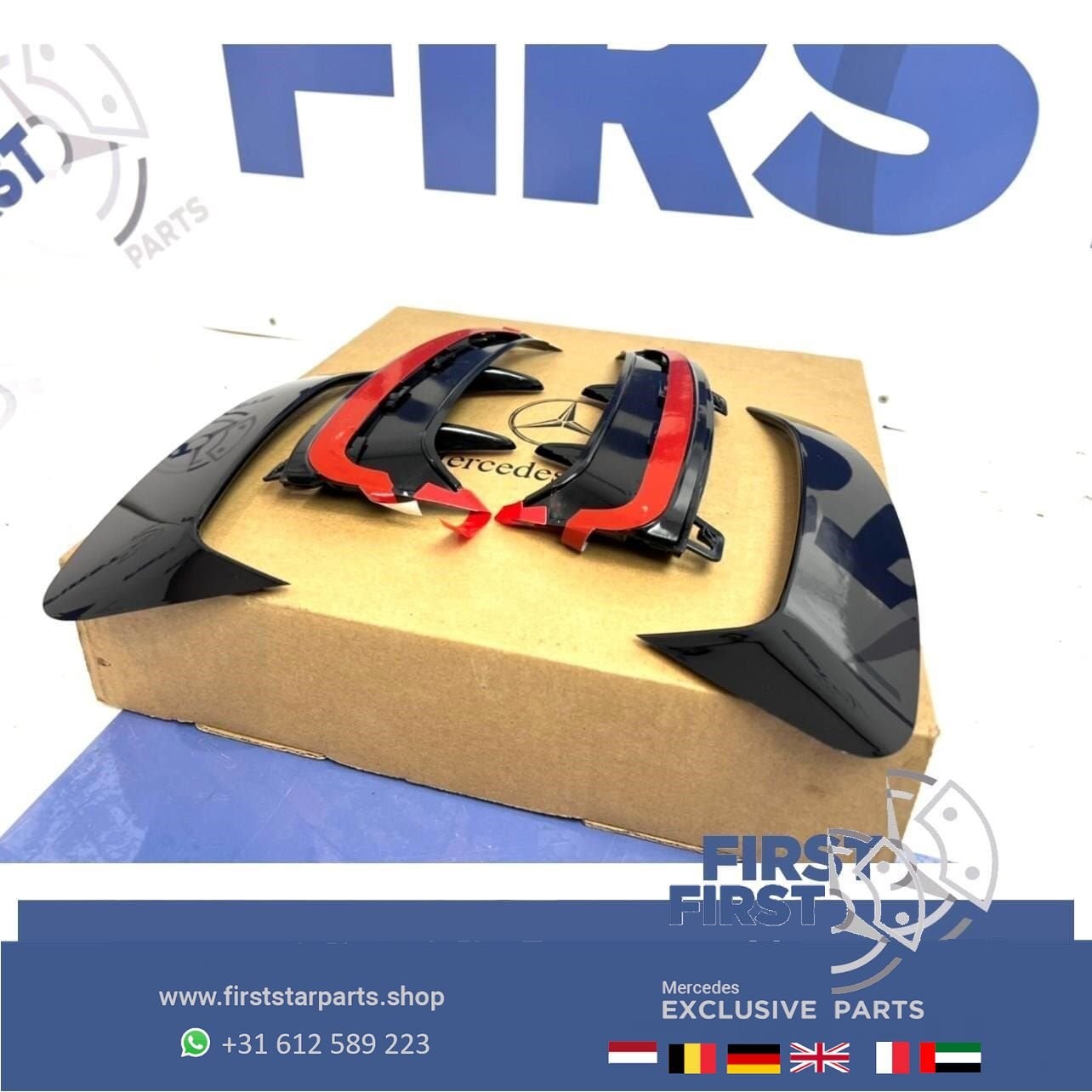 W177 A45 AMG ACHTERBUMPER AERO SPLITTER SET L/R 2018-2022 SP, Gebruikt, Ophalen of Verzenden, Achter, -