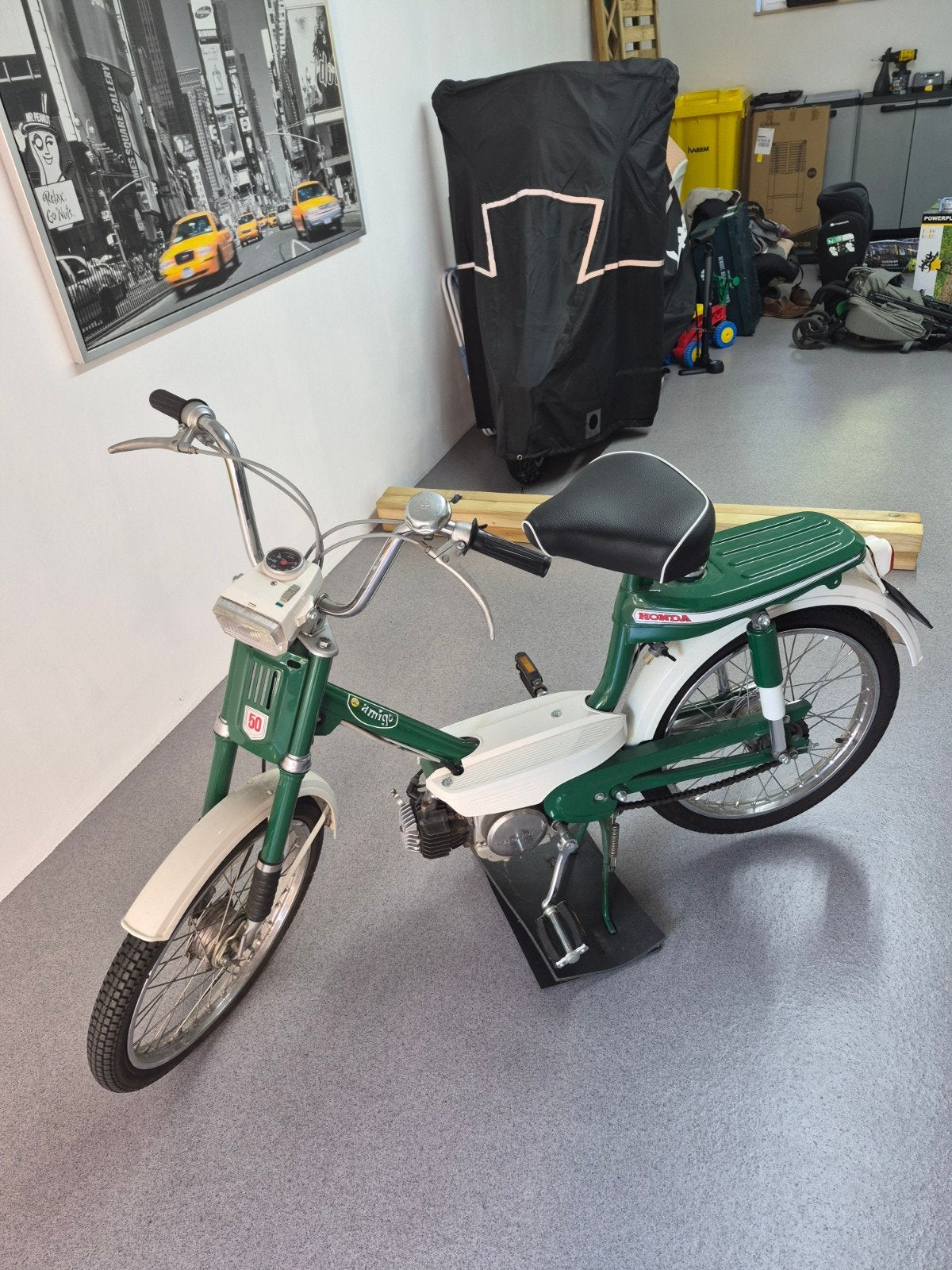Honda Amigo - Racing Groen., Vélos & Vélomoteurs, Cyclomoteurs | Oldtimers & Ancêtres, Enlèvement