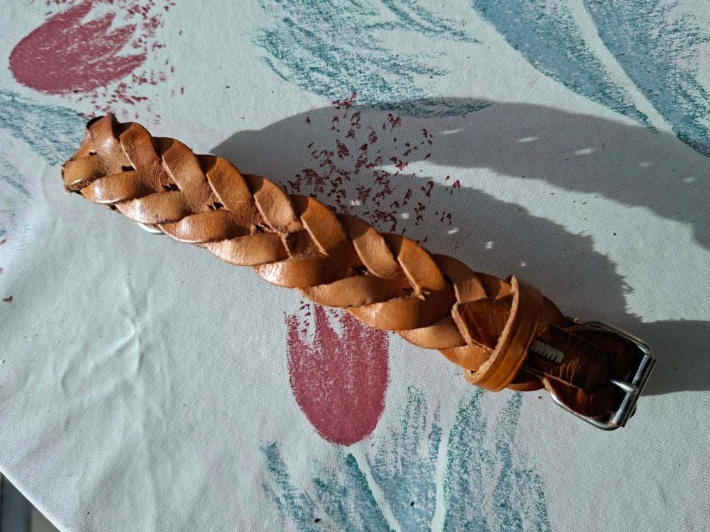 Lederen halsband voor hond (gevlochten nieuw), Enlèvement ou Envoi, Neuf
