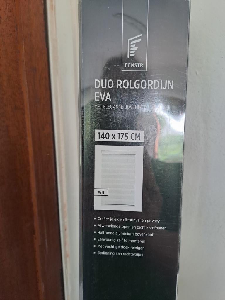 Duo rolgordijn gloednieuw, Huis en Inrichting, Ophalen, 150 tot 200 cm, Nieuw, Wit