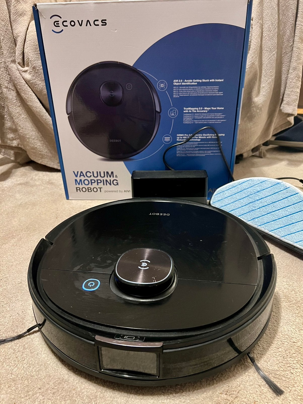 Ecovacs DEEBOT T9 AIVI, Electroménager, Comme neuf, Ecovacs, Enlèvement, Aspirateur robot
