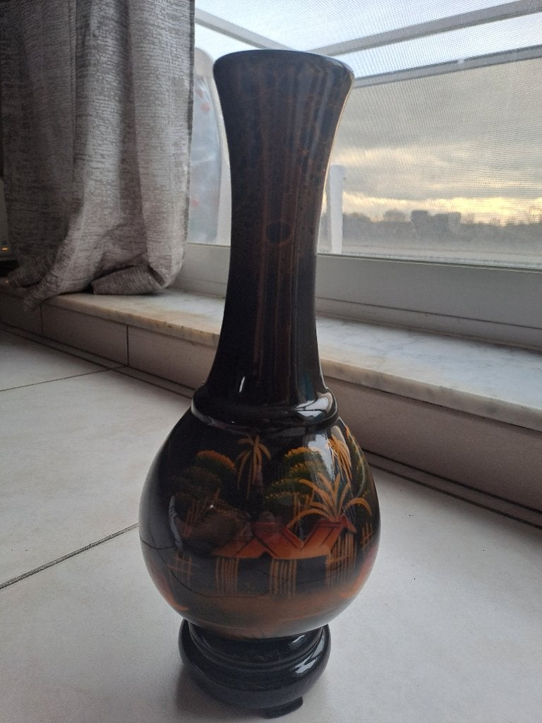 Houten vaas, 30 cm, Ophalen of Verzenden, Zo goed als nieuw, Hout