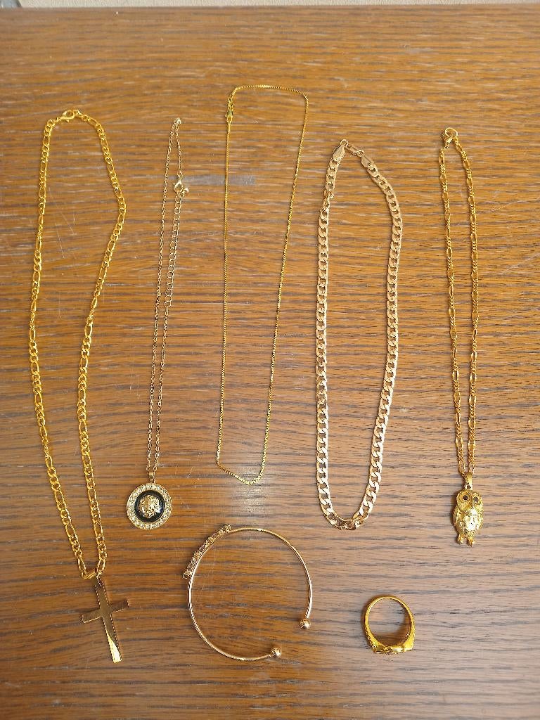 lot bijoux plaqué or, Enlèvement ou Envoi, Neuf, Or, Or
