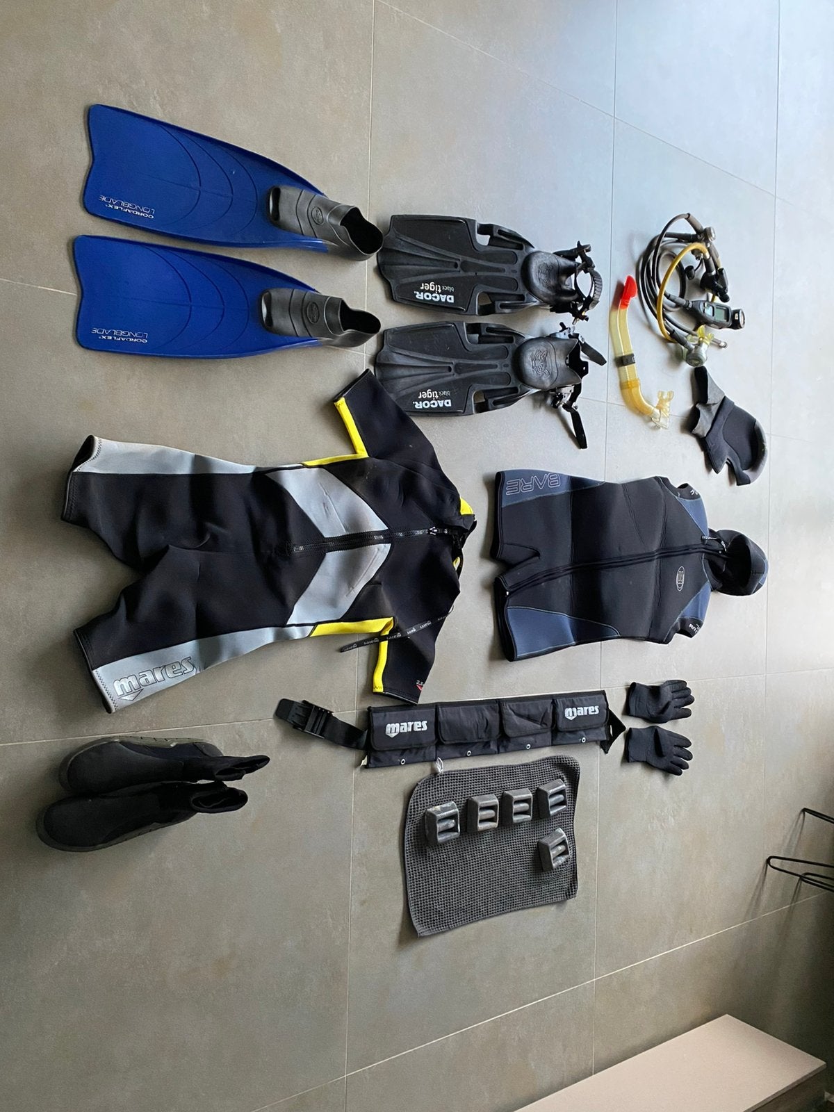 Lot duikmateriaal, verschillende onderdelen en merken, Watersport en Boten, Duiken, Gebruikt, Overige typen, Ophalen