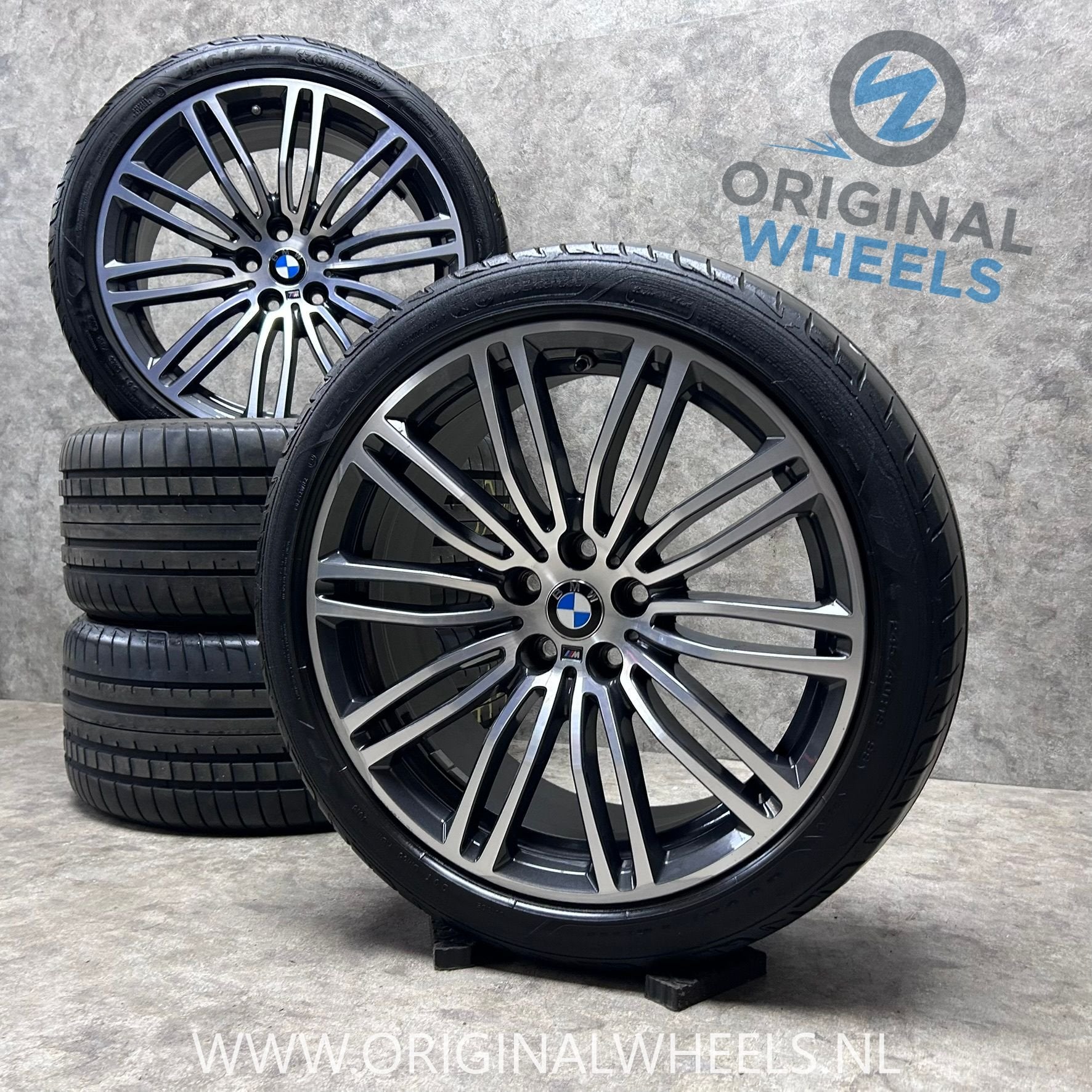 19 inch originele velgen + zomerbanden BMW 5 serie 664 M, Auto-onderdelen, 19 inch, -, -, Banden en Velgen