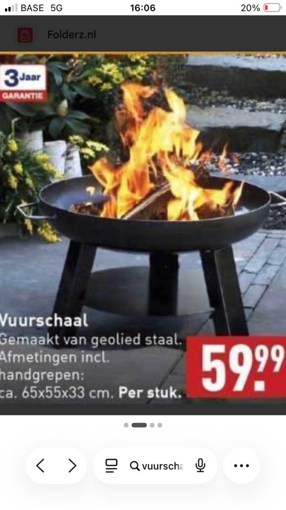 Vuurschaal, Tuin en Terras, Vuurkorven, Ophalen, Zo goed als nieuw