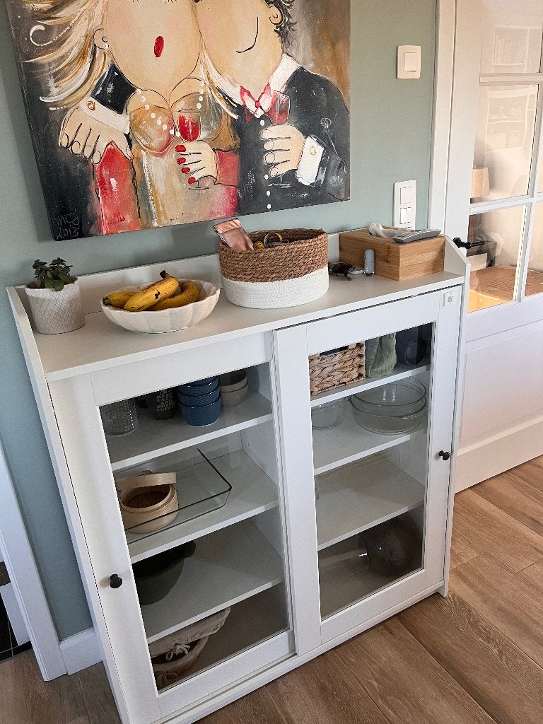 Vitrine kast, Huis en Inrichting, Ophalen, 100 tot 150 cm, 100 tot 150 cm, 25 tot 50 cm