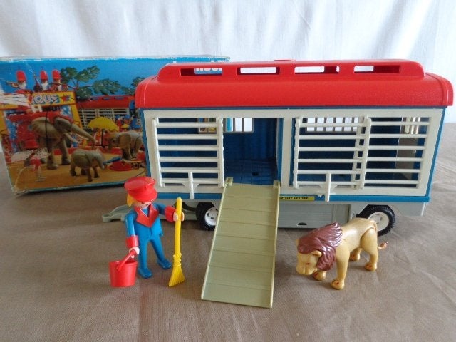 Playmobil vintage Cirque 3514, Roulotte pour fauves, Gebruikt, Complete set, Voertuig, Ophalen of Verzenden