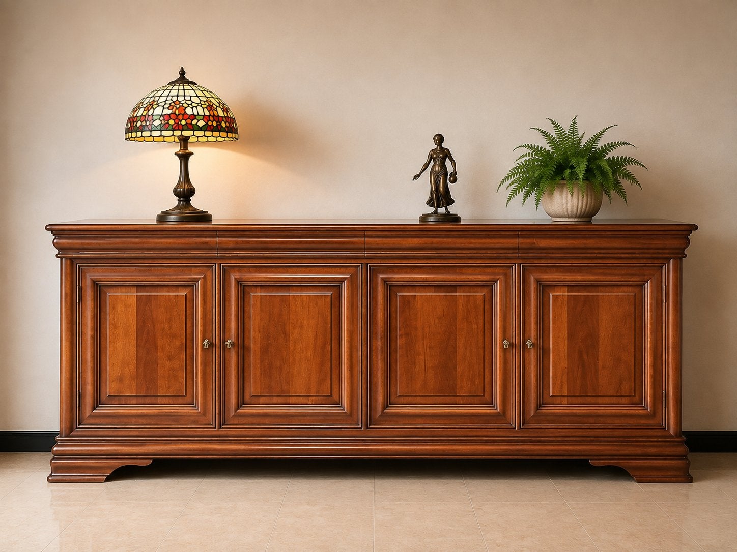 Prachtige kersenhouten buffetkast/dressoir  met 4 laden, Ophalen, Zo goed als nieuw