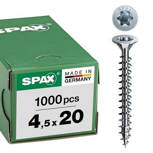 ABC SPAX Wood Screws 4.5 x 20 mm 1000stuks/doos, Bricolage & Construction, Enlèvement, Neuf, Moins de 50 mm, Vis