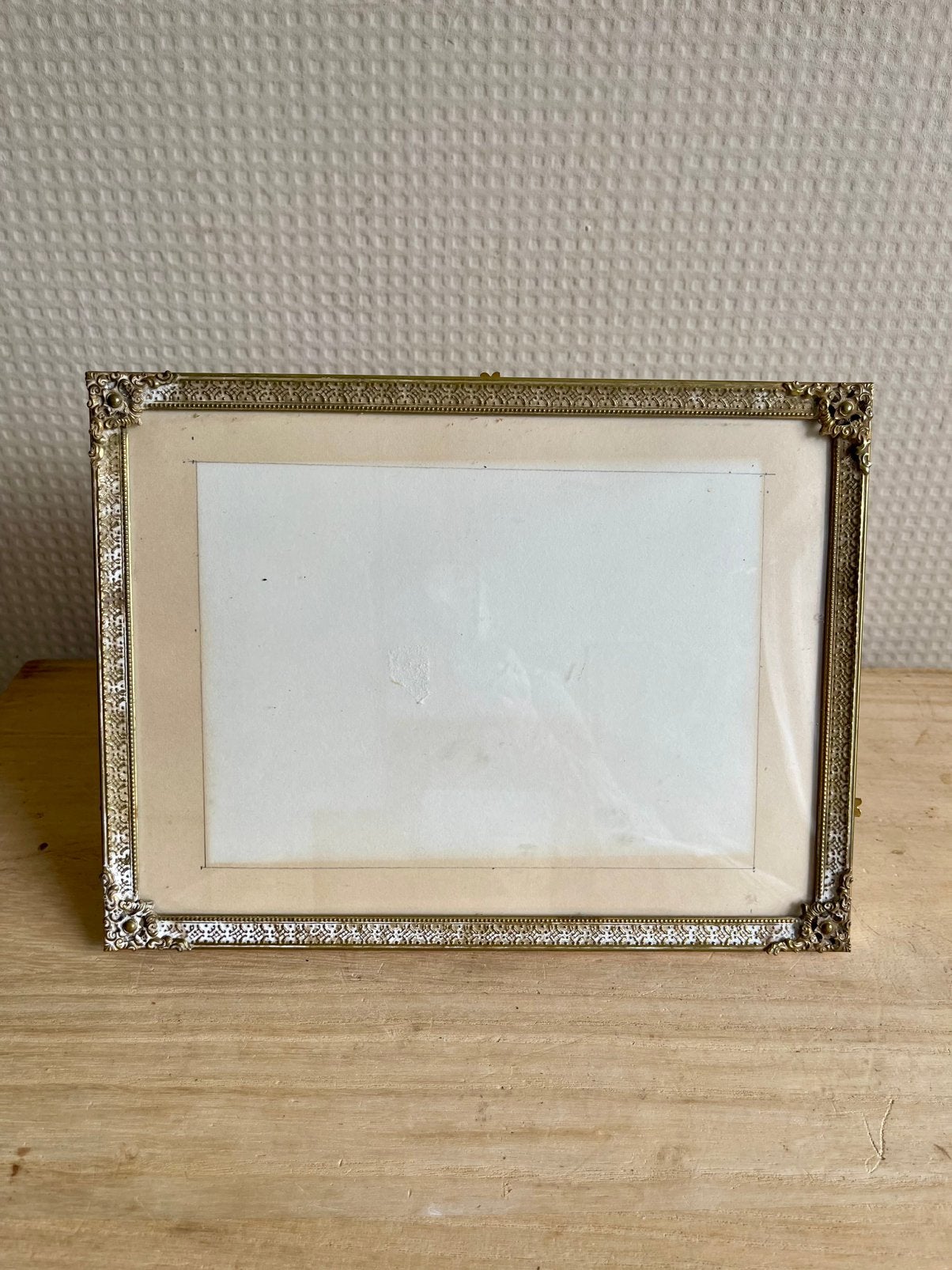 Vintage fotolijst met bol glas, Ophalen of Verzenden