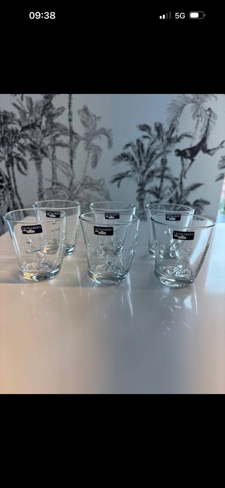 Set 6 lage glazen Leonardo Mickey, Collections, Verres & Petits Verres, Enlèvement, Comme neuf
