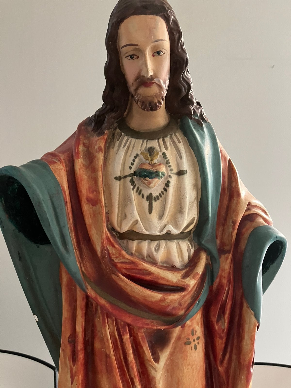 GROOT antiek heiligenbeeld H 68 cm., Ophalen of Verzenden
