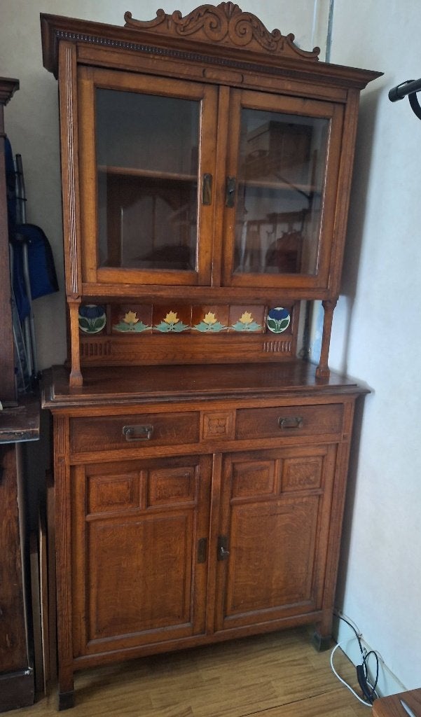 Art deco buffetkast met tegels, Ophalen, Gebruikt, 100 tot 150 cm, 200 cm of meer