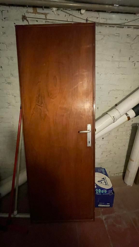 1 volhouten binnendeur jaren 50/60, Doe-het-zelf en Bouw, Deuren en Vliegenramen, Ophalen, Gebruikt, Minder dan 80 cm, Binnendeur