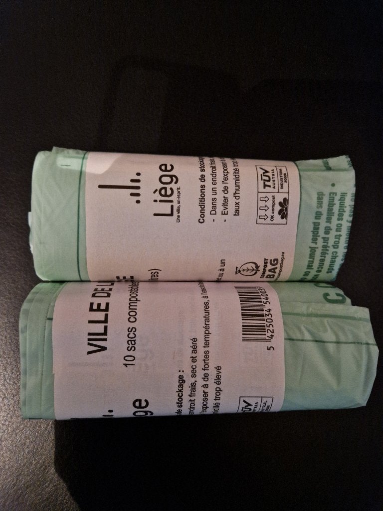 2x10 sacs 25L compostable ville de Liège, Ophalen, Nieuw