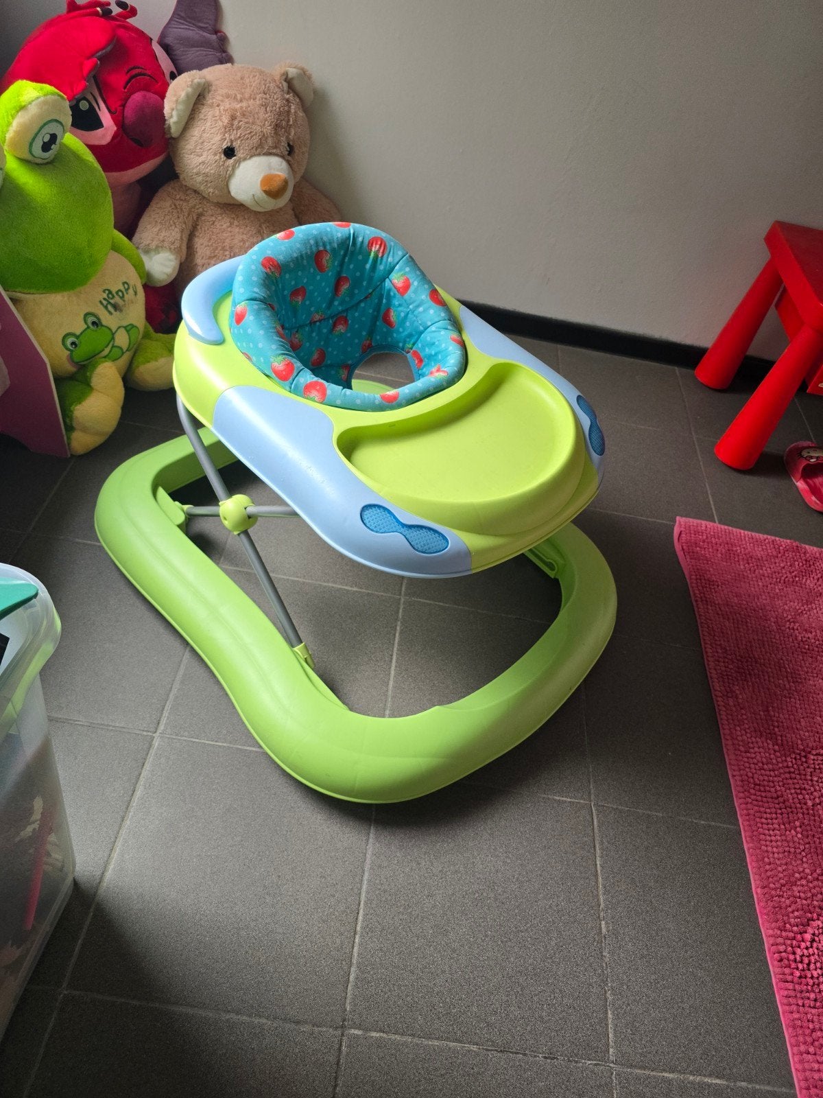Loopauto zit tafel, Ophalen