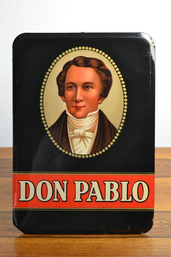 Panneau de pub Glacoid des années 1940 Don Pablo Cigars, Enlèvement ou Envoi, Utilisé, Panneau publicitaire