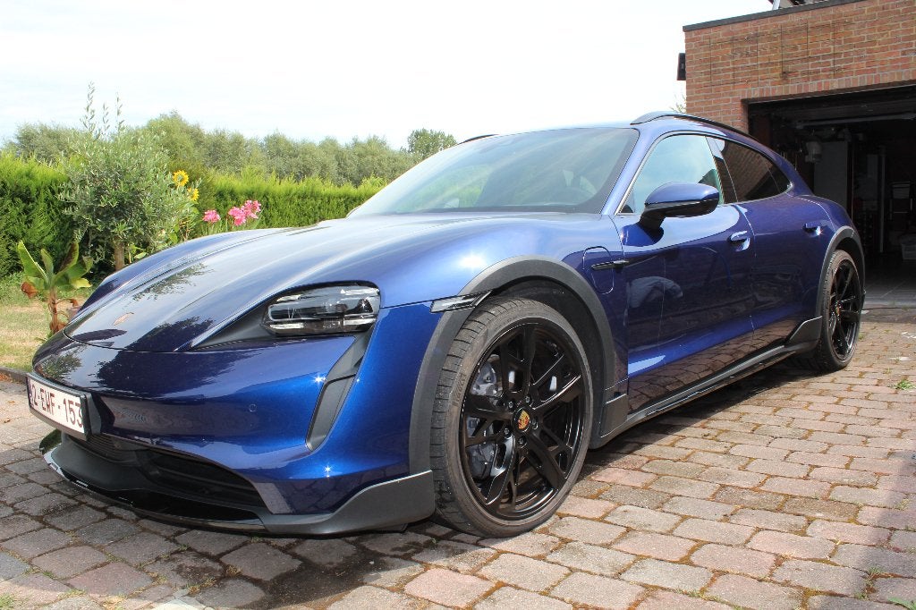 Porsche Taycan 4S Cross Tourismo 10/2023, Auto's, Automaat, Lichtsensor, Blauw, Leder