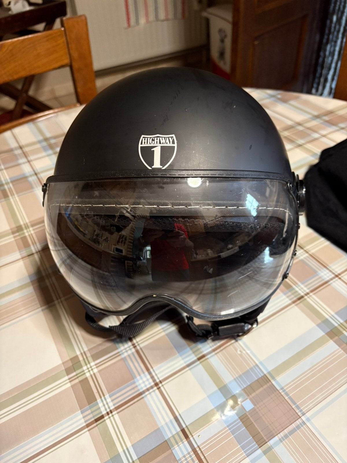 Casque Jet moto / scooter Highway 1 Noir Mat - Taille M, Autres marques, M, Seconde main, Enlèvement ou Envoi