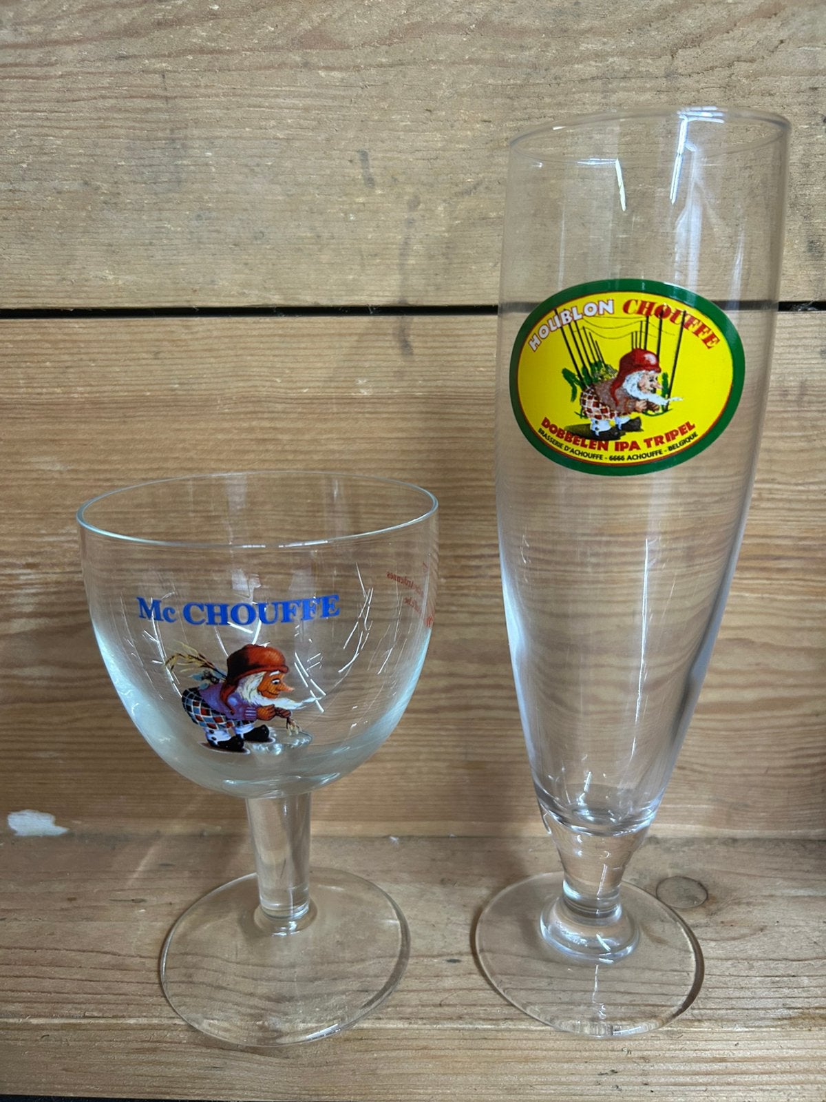 La chouffe glazen, Verzamelen, Ophalen of Verzenden, Gebruikt, Glas of Glazen