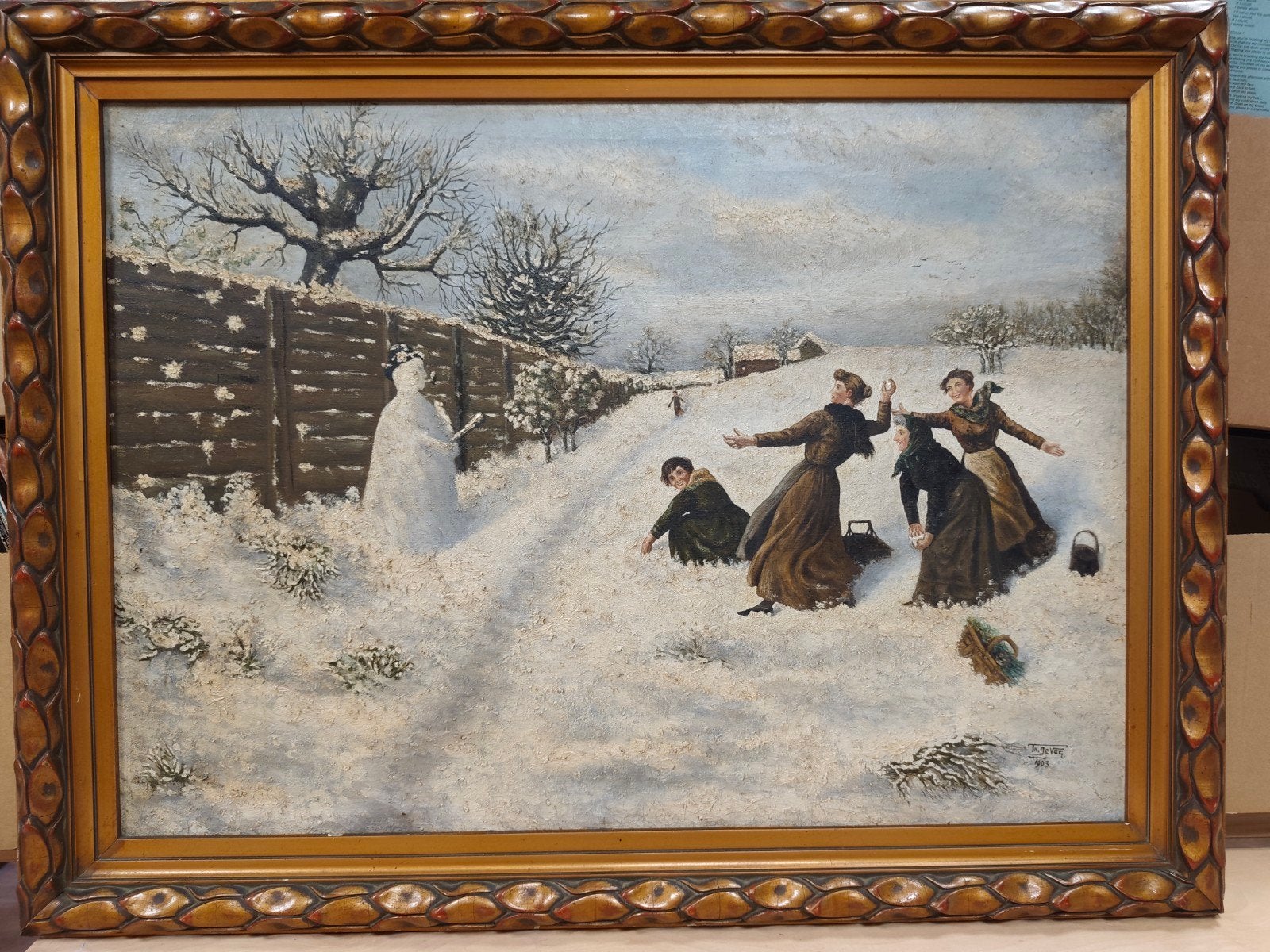 Schilderij winterlandschap 83x63, Ophalen