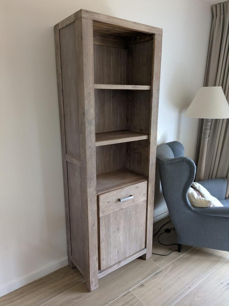 Boekenkast ADORNO – massief hout – 200 cm hoog, Ophalen, 200 cm of meer, 50 tot 100 cm, Zo goed als nieuw