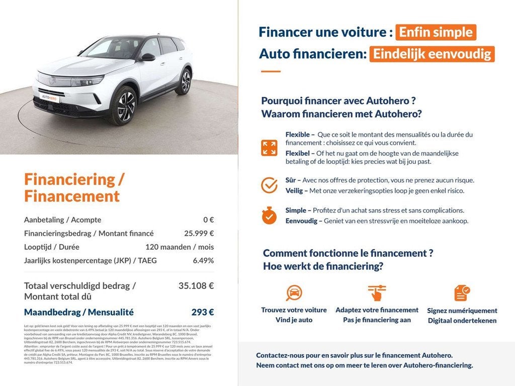 Opel Grandland 1.2 Mild-Hybrid GS (bj 2025, automaat), Stof, Gebruikt, Euro 6, 136 pk