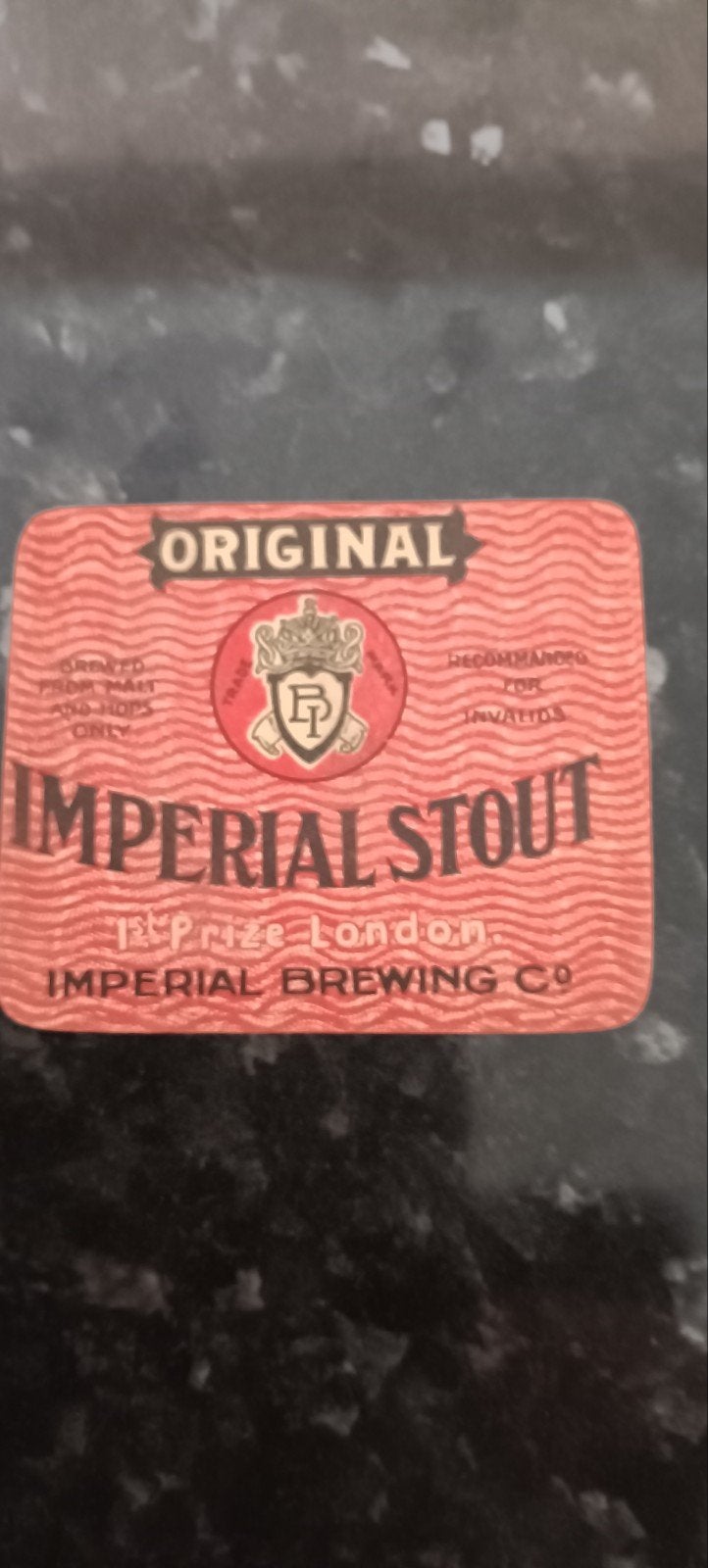 Heel oud bieretiket imperial stout br. Imperial Brussel, Verzamelen, Ophalen of Verzenden