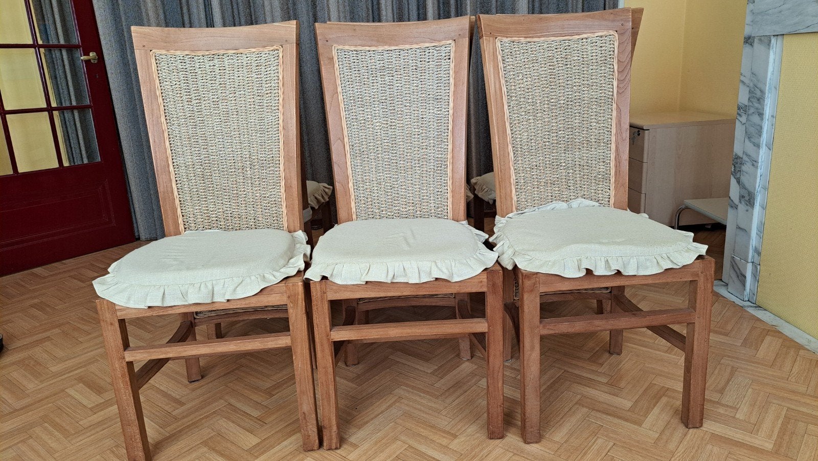 6 Teak stoelen, Ophalen, Zo goed als nieuw, Teakhout