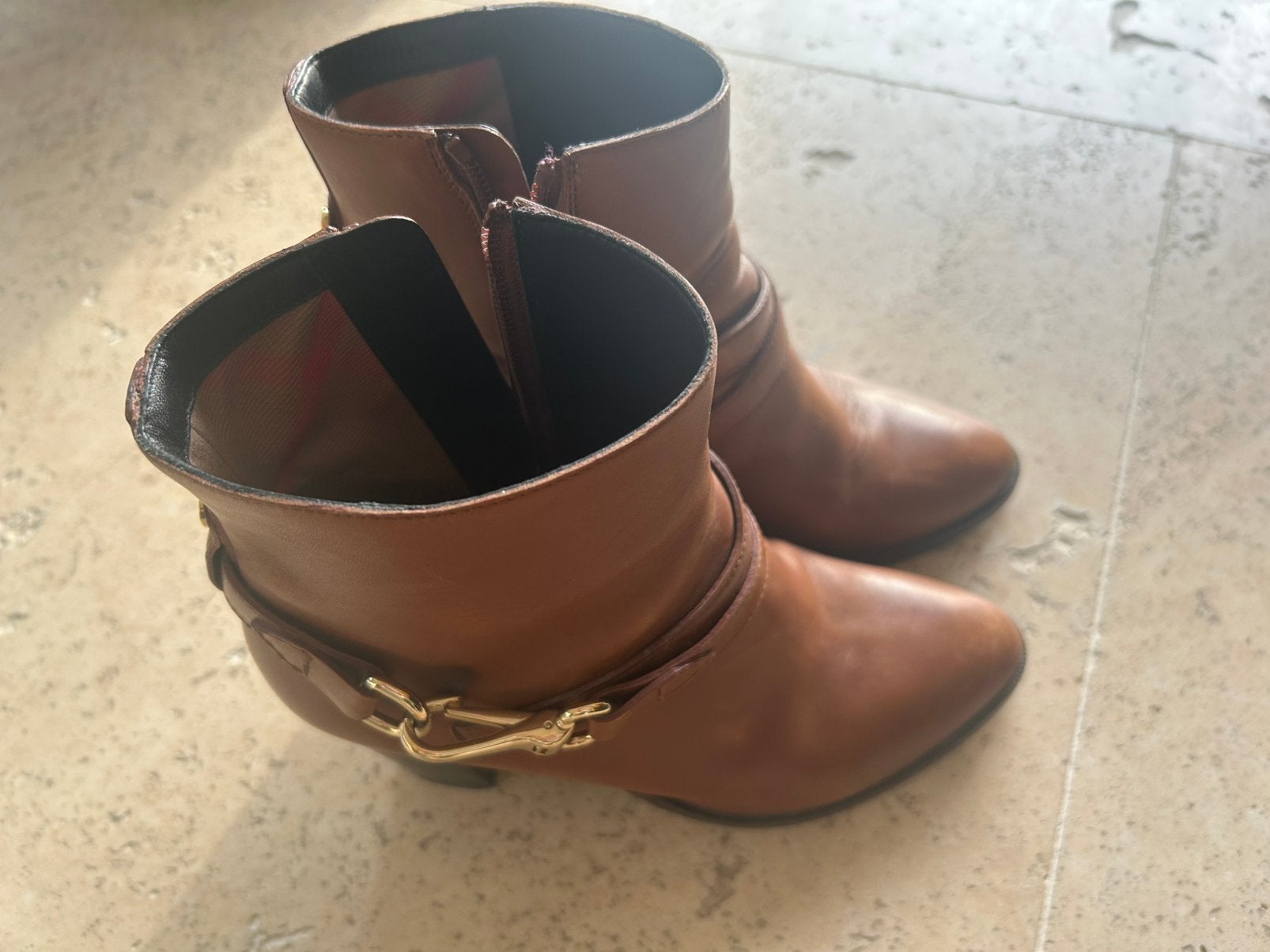 Bottines Burberry brunes, Comme neuf, Brun, Enlèvement, Boots et Botinnes
