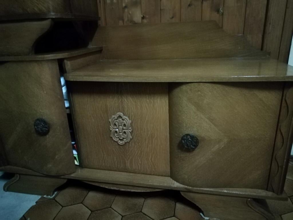 Commode ancienne avec miroir + 2 tables de chevet, Enlèvement